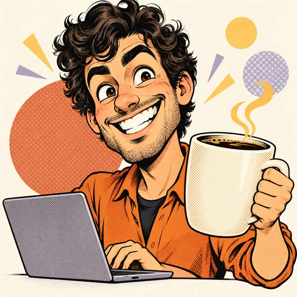 Me and my job caricature scene illustration